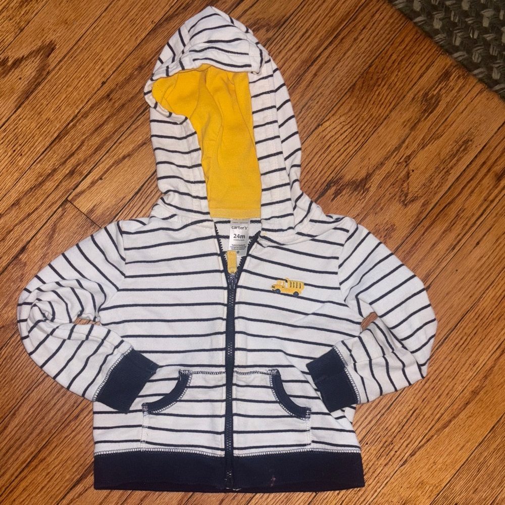 Carter's Striped Hoodie with Yellow Interior